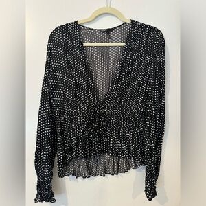 Maje Blouse- Never been worn - Polka Dot- Size 3/ M/L
